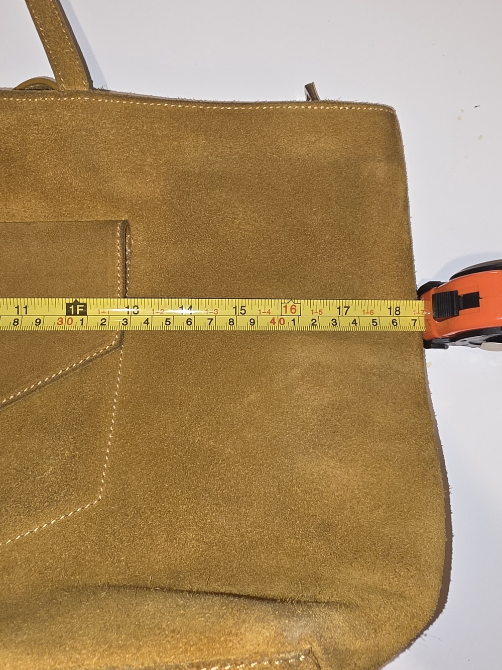 Zara Mustard Yellow Suede Tote Shoulder Bag - Picture 7 of 8
